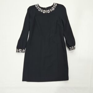 J.Crew Jewel-Embellished Long Sleeve Shift Dress Size 6